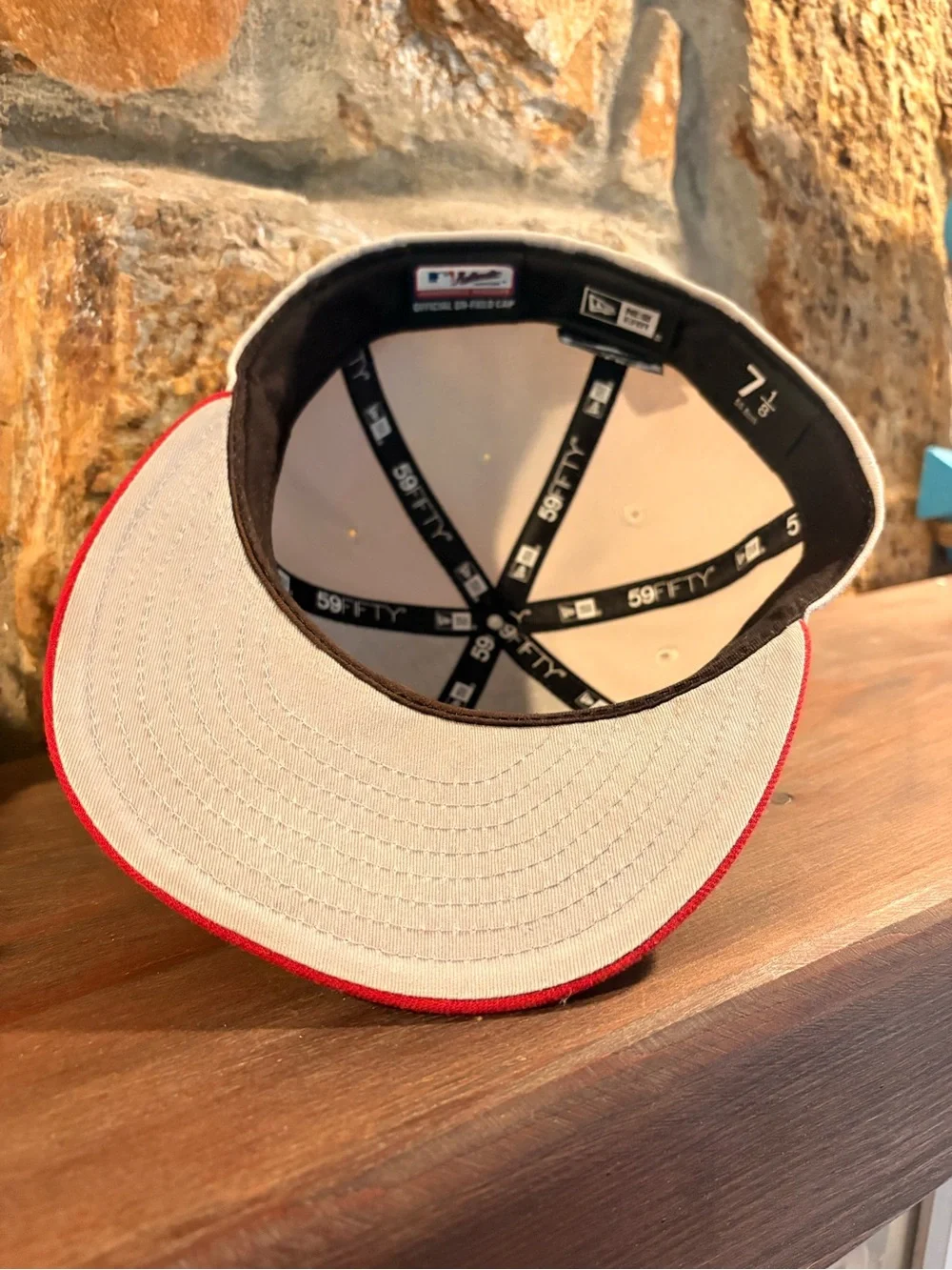 New Era Cream and Red Angels Fitted Cap